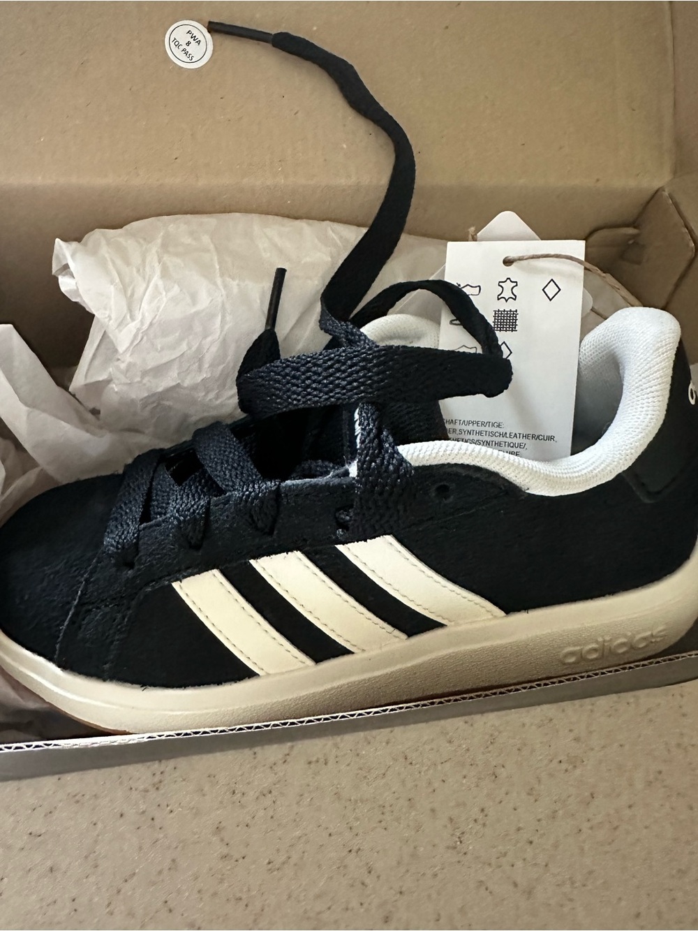 adidas Kids Black and White Low-Top Casual Sneaker